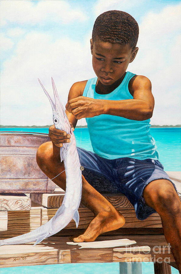 The Big Catch #1 Painting by Nicole Minnis The Big Catch #1 Painting by Nicole Minnis