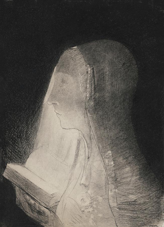 The Book of Light #3 Drawing by Odilon Redon