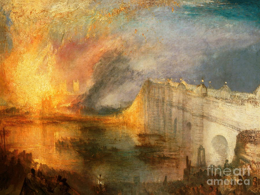 The Burning of the Houses of Lords and Commons #2 Painting by William Turner