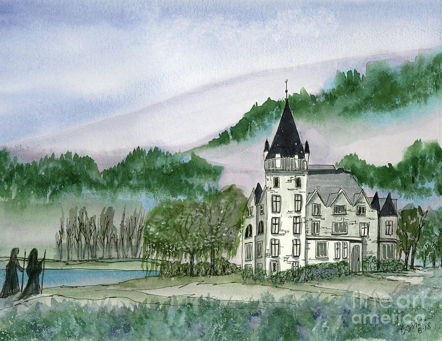 Strolling The Grounds Drawing by AnnMarie Parson-McNamara