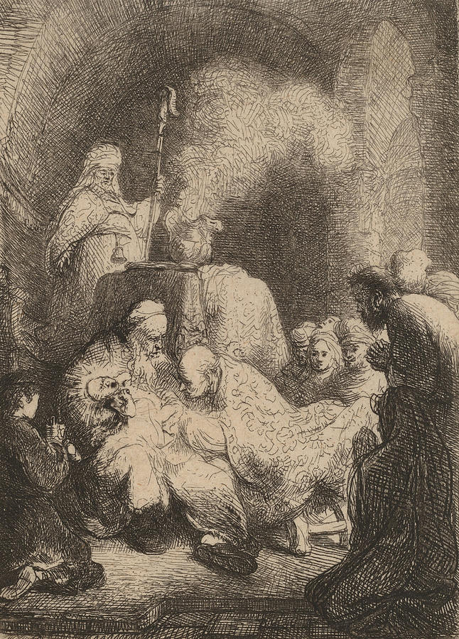 The Circumcision Small Plate Drawing by Rembrandt van Rijn - Fine Art ...