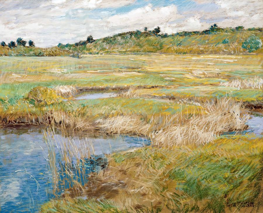 Childe Hassam Painting - The Concord Meadow  Concord  Massachusetts  #2 by Childe Hassam