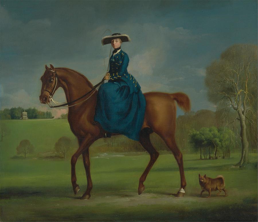 Charlton Painting - The Countess of Coningsby in the Costume of the Charlton Hunt #2 by George Stubbs