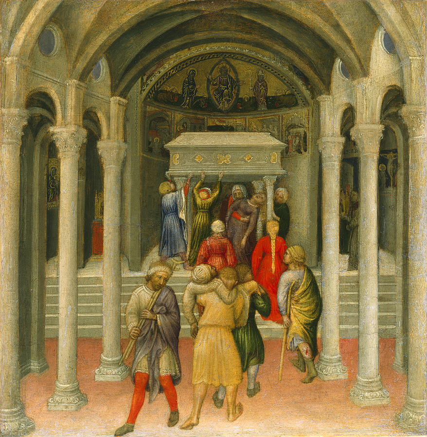 The Crippled and Sick Cured at the Tomb of Saint Nicholas #2 Painting by Gentile da Fabriano