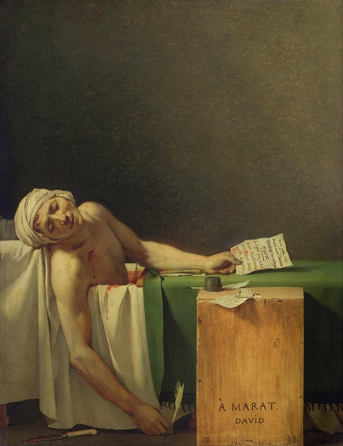 The Death of Marat, from 1793 Painting by Jacques-Louis David