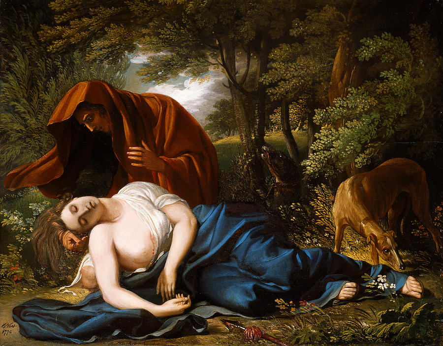 The Death of Procris #3 Painting by Benjamin West