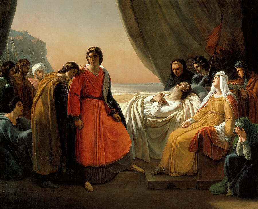 The Death of Saint Louis, from circa 1817 Painting by Ary Scheffer