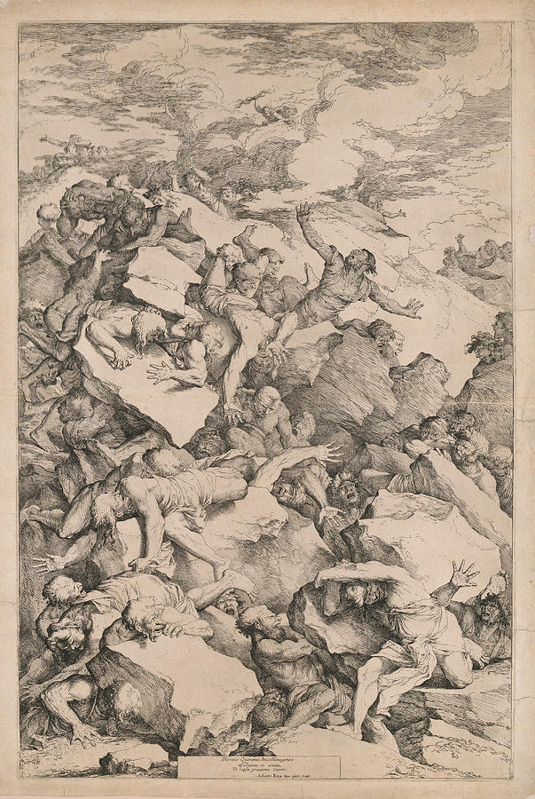 The Fall of the Giants #3 Drawing by Salvator Rosa