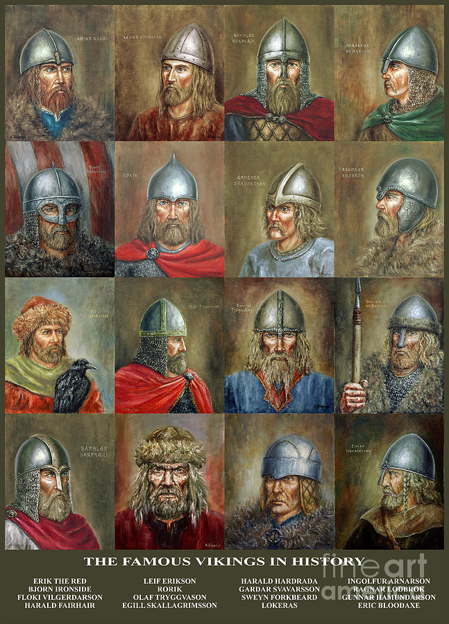 The famous Vikings #1 Painting by Arturas Slapsys