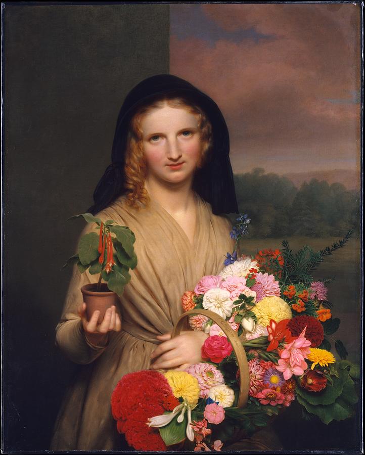 Flowers Still Life Painting -  The Flower Girl  #2 by Charles Cromwell Ingham