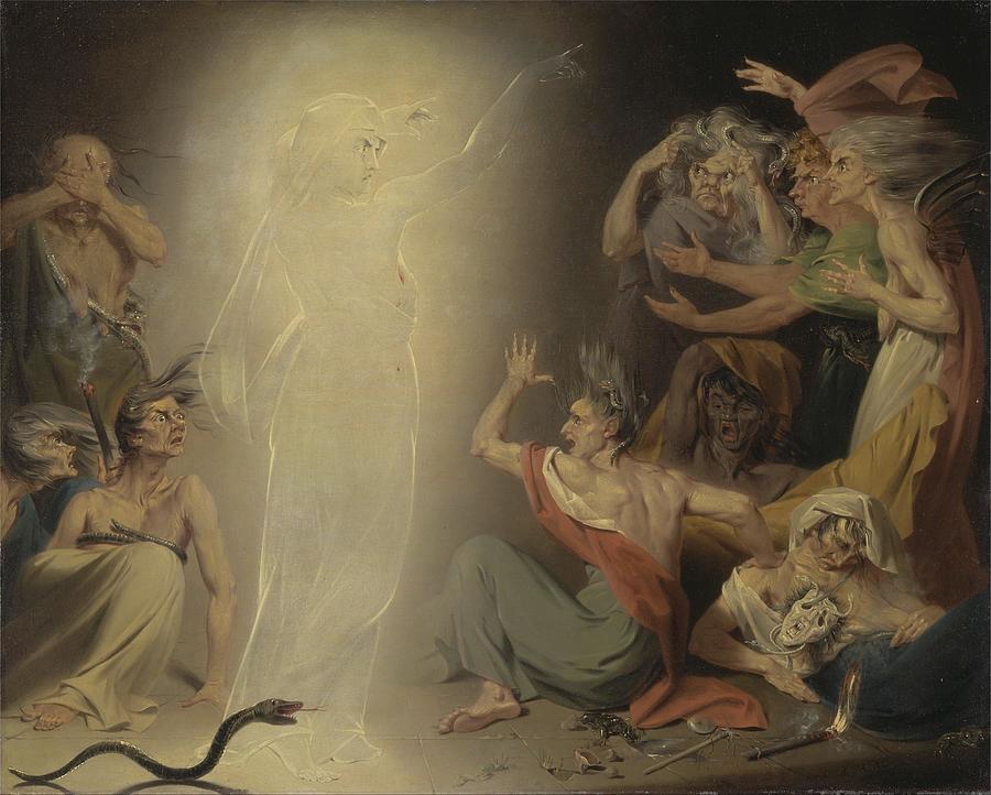 Awakening Painting - The Ghost of Clytemnestra Awakening the Furies #2 by John Downman