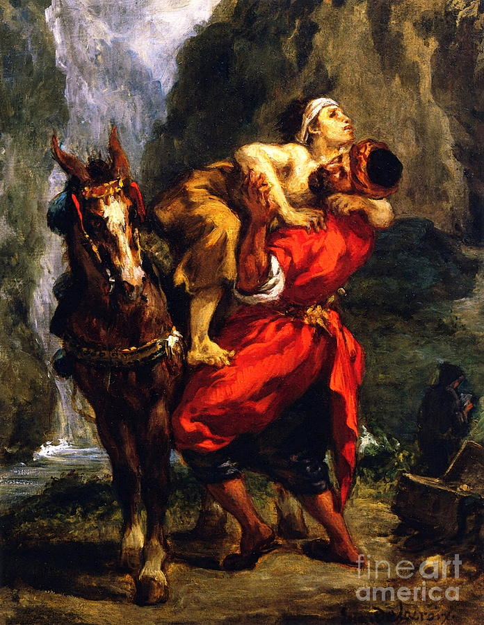 The Good Samaritan #2 Painting by Eugene Delacroix