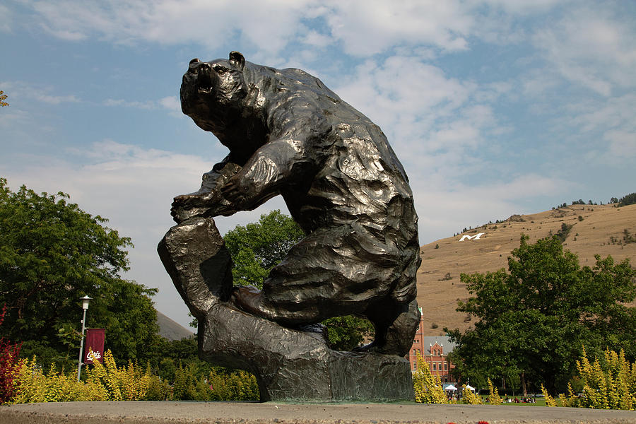 The Grizzly statue at the University of Montana - Grand Griz #2 Photograph by Eldon McGraw