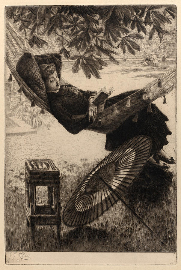 The Hammock  #3 Drawing by James Tissot