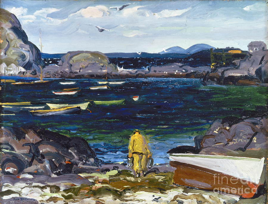 The Harbor, Monhegan Coast, Maine #2 Painting by George Bellows