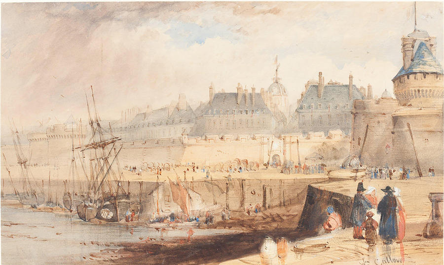 William Callow Painting - The Harbor of St  Malo at Low Tide  #2 by William Callow