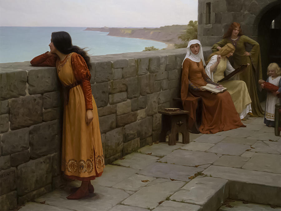 Edmund Blair Leighton Painting - The Hostage by Edmund Blair Leighton by Mango Art