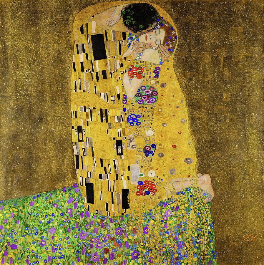 Gustav Klimt Painting - The kiss #2 by Gustav Klimt