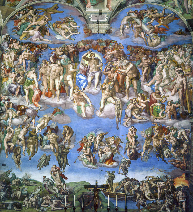 Last Judgement Painting - The Last Judgement #3 by Michelangelo
