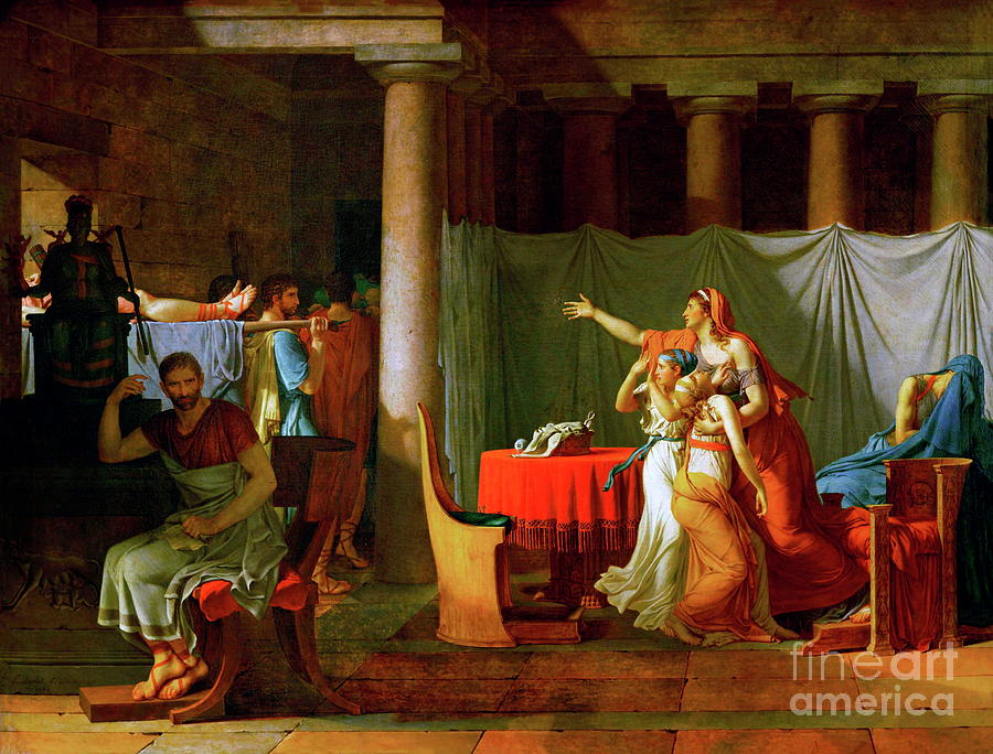 The Lictors Bring to Brutus the Bodies of His Sons #2 Painting by Jacques-Louis David