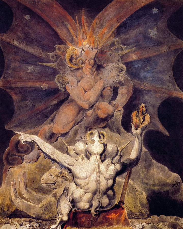 William Blake Painting - The Number of the Beast Is 666 #2 by William Blake