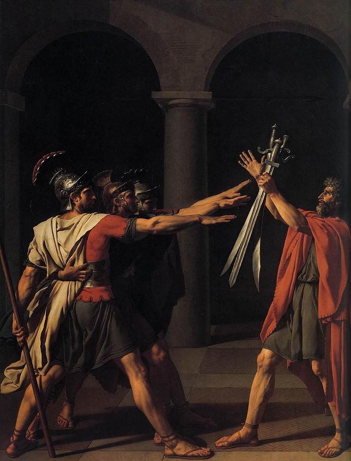 Horatii Painting - The Oath of the Horatii    #1 by Jacques-Louis David