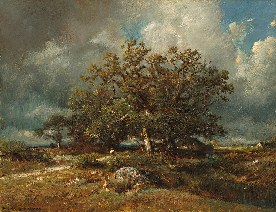 The Old Oak #2 Painting by Jules Dupre
