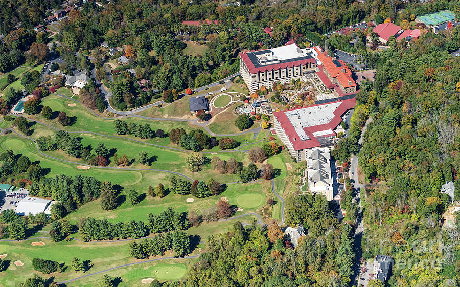 The Omni Grove Park Inn and Golf Course Aerial View #2 Photograph by David Oppenheimer