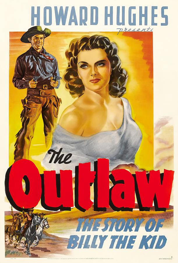 The Outlaw, with Jane Russell, 1943 Mixed Media by Movie World Posters