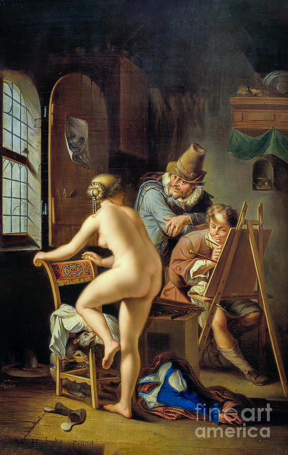 The Painter And His Model Painting