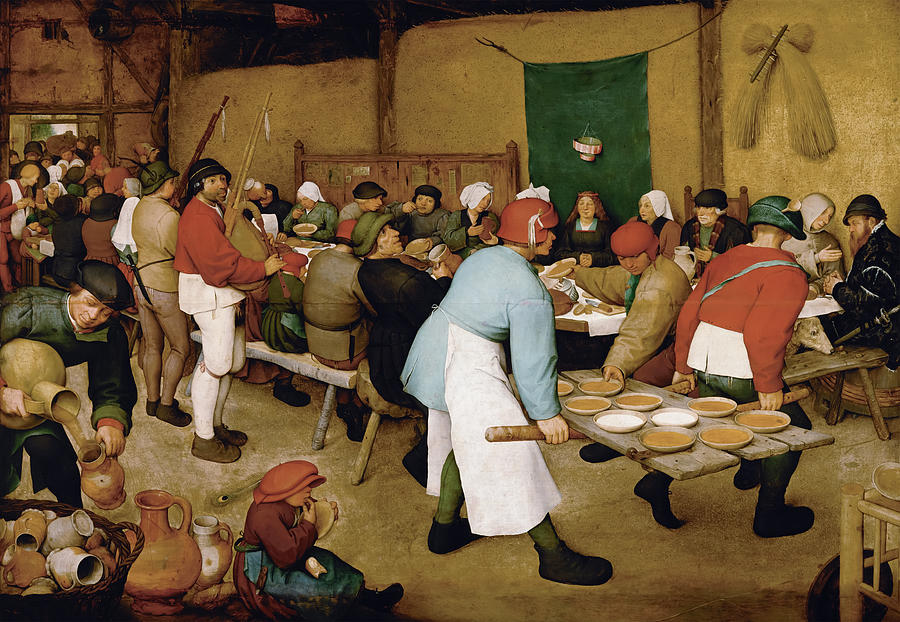 Vintage Painting - The Peasant Wedding by Pieter Brueghel the Elder by Mango Art