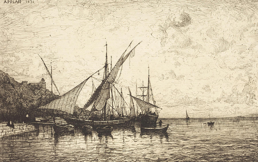 The Port of Monaco #3 Drawing by Adolphe Appian