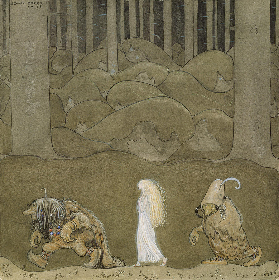 John Bauer Painting - The Princess and the Trolls  #2 by John Bauer