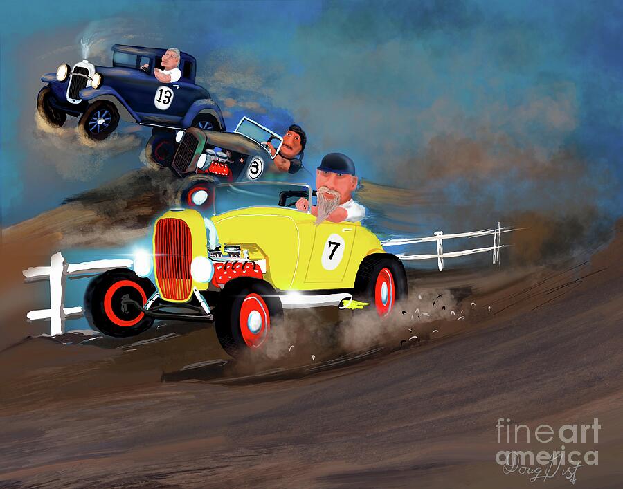 Vintage Digital Art - The Race #2 by Doug Gist