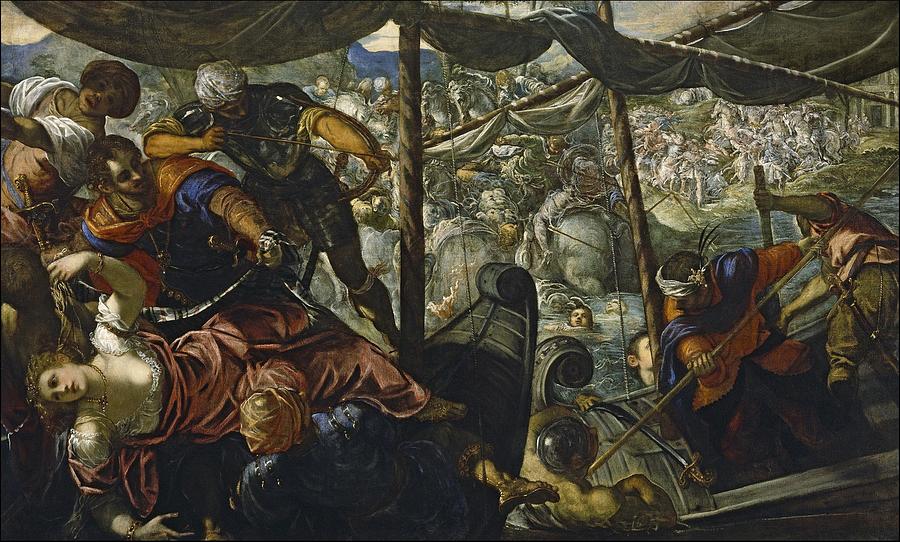 The Rape of Helen #3 Painting by Tintoretto