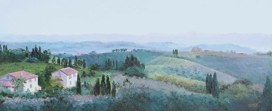 The Rolling hills of Tuscany #1 Painting by Jan Matson