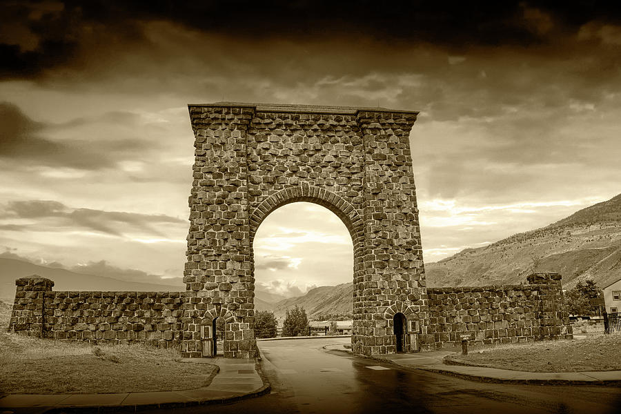 The Roosevelt Arch at the north entrance to Yellowstone National #2 Photograph by Randall Nyhof