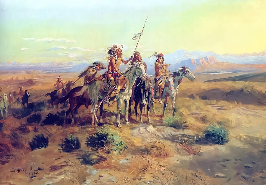 The Scouts By Charles Marion Russell Painting