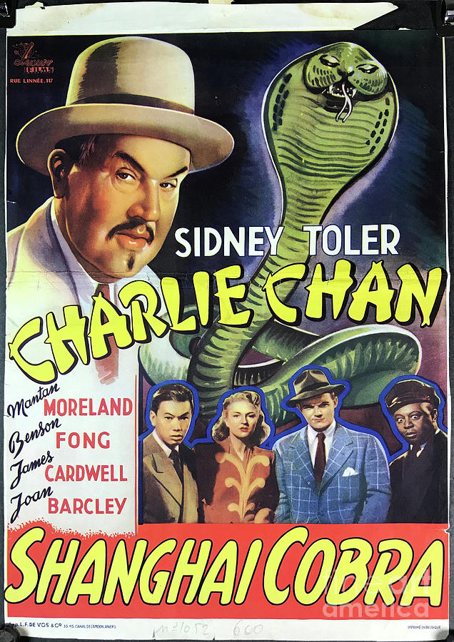 Charlie Chan Digital Art - The Shanghai Cobra Original Vintage Charlie Chan Belgian Movie Poster by Cu Hung Charlie Chan Digital Art - The Shanghai Cobra Original Vintage Charlie Chan Belgian Movie Poster by Cu Hung