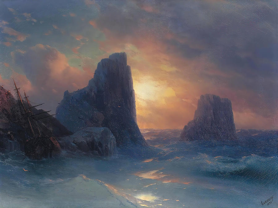 The shipwreck  #3 Painting by Ivan Konstantinovich Aivazovsky