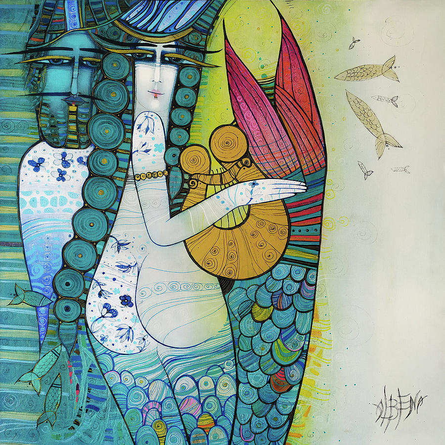 The song of the mermaid #1 Painting by Albena Vatcheva