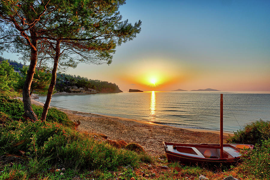 The sunrise at the beach Chrisi Milia of Alonissos, Greece #2 Photograph by Constantinos Iliopoulos
