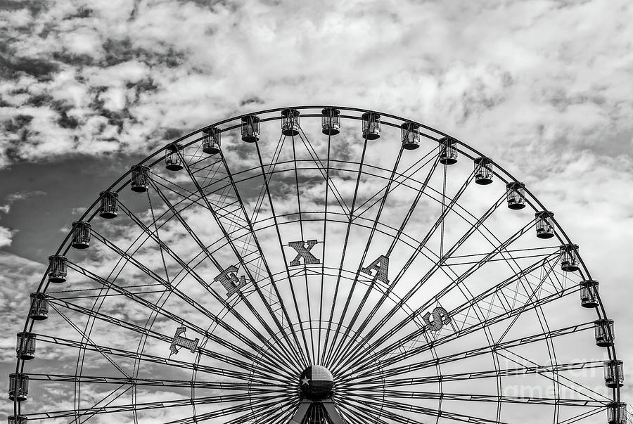 Dallas Photograph - The Texas Star B W  #1 by Bee Creek Photography - Tod and Cynthia
