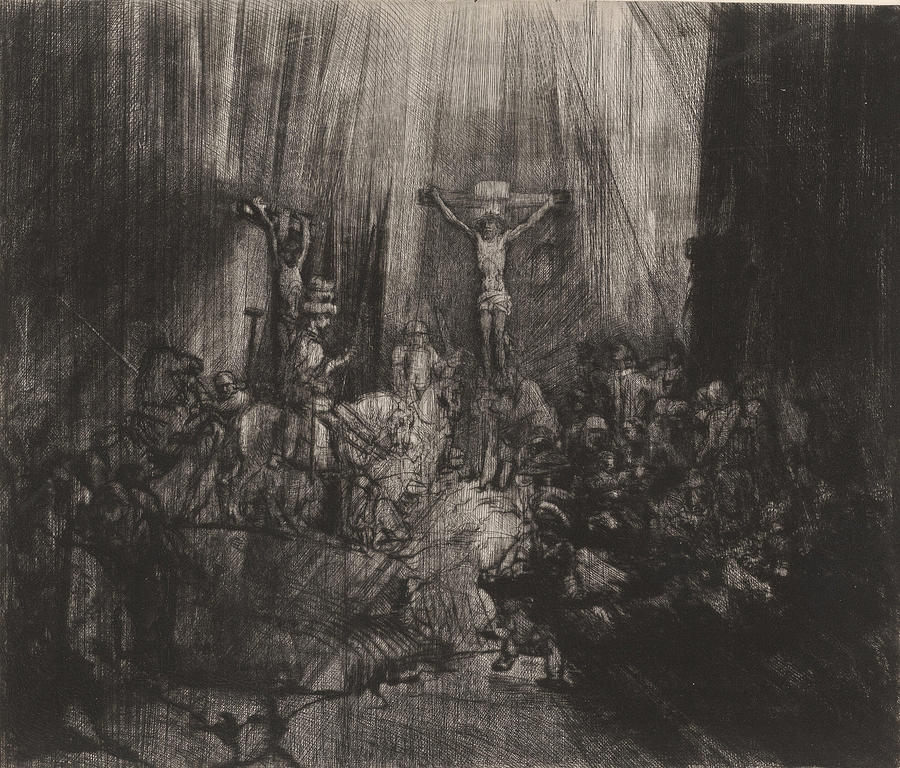 Rembrandt Painting - The Three Crosses  #2 by Rembrandt