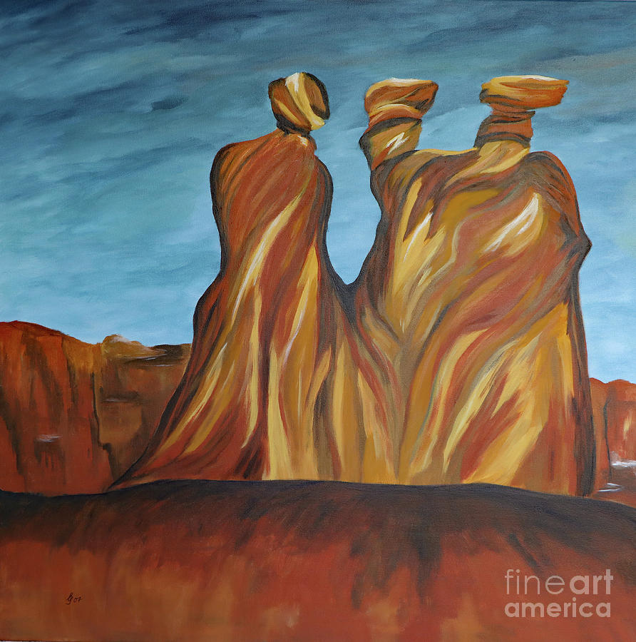 The Three Gossips #2 Painting by Christiane Schulze Art And Photography