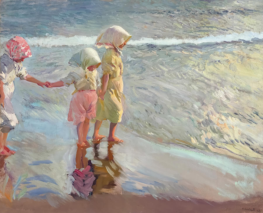 Architecture Painting - The Three Sisters on the Beach  #2 by Joaquin Sorolla