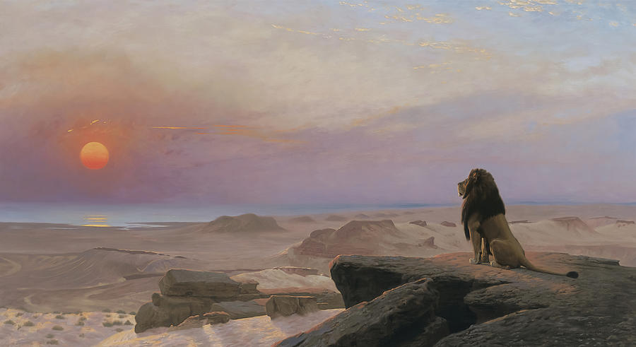 Sunset Painting - The Two Majesties #2 by Jean-Leon Gerome