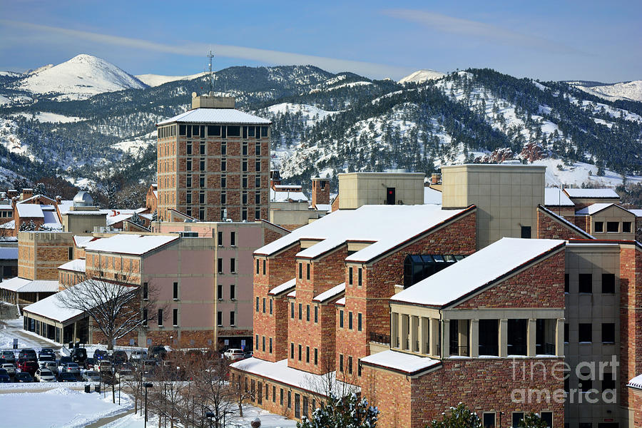 The University of Colorado Boulder Campus on a Snowy Winter Day