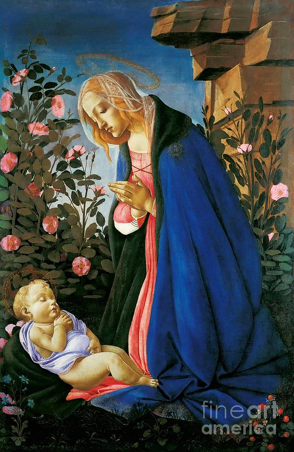 The Virgin Adoring the Sleeping Christ Child #2 Painting by Sandro Botticelli