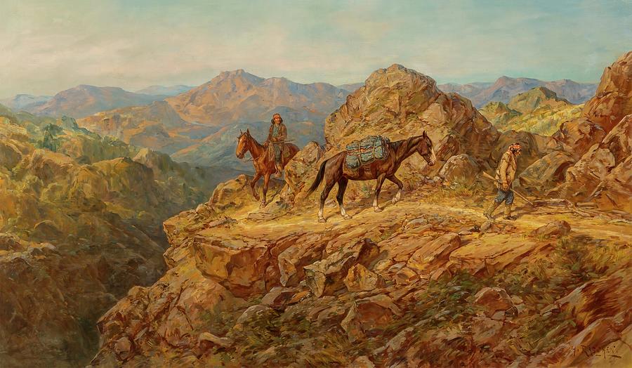 Mountain Painting - The Weary Trail #2 by Henry Raschen